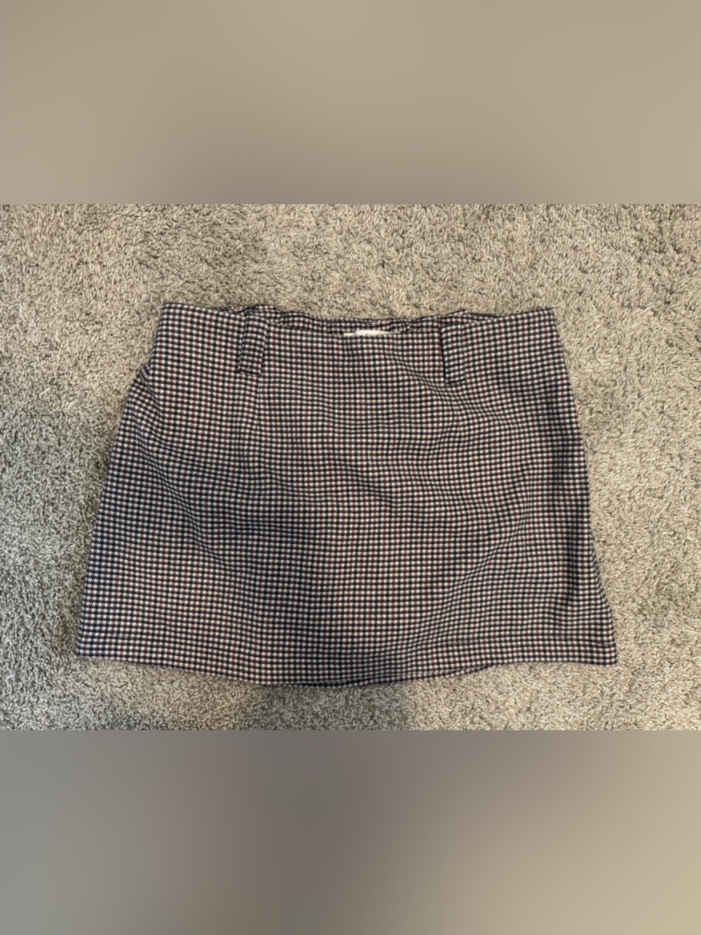 Abercrombie & Fitch Black and Brown Houndstooth Mini Skirt